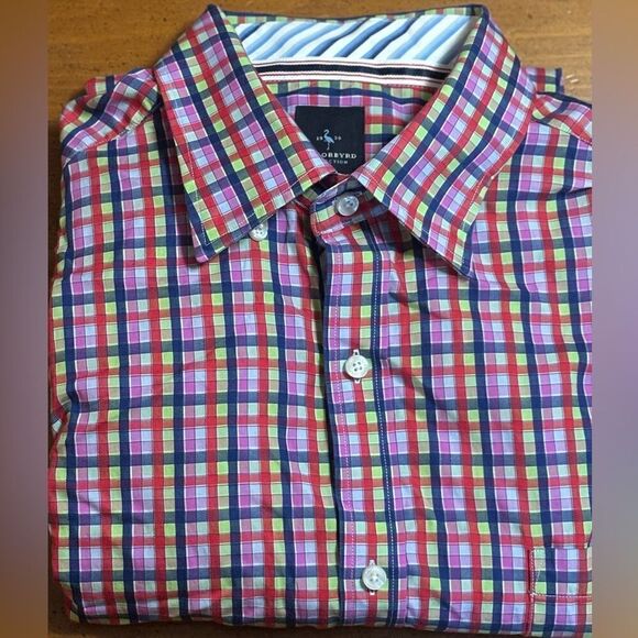 Tailorbyrd Collection Red and Blue Plaid Button Down Shirt size XL - Picture 1 of 6